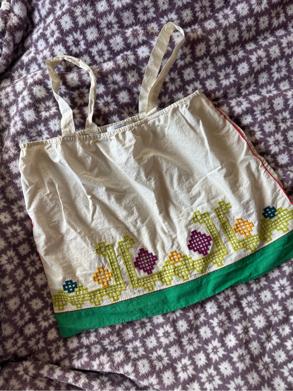 Roseanna White Top with Yellow and Lime Embroidery